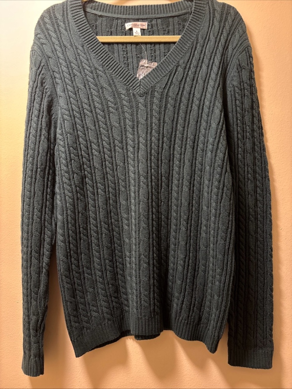 croft & barrow Women's Cable V-Neck Sweater in Slate